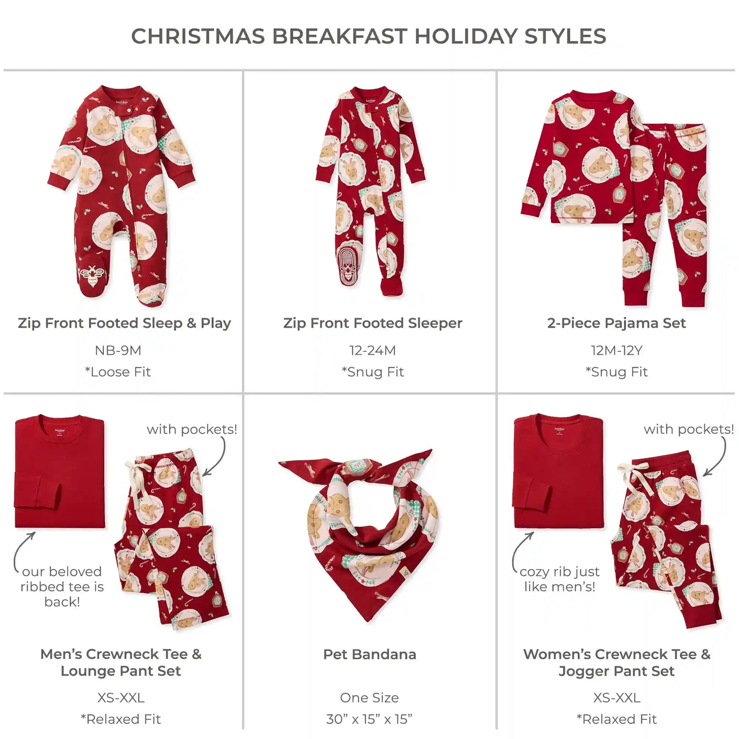 Christmas Breakfast Family Matching Organic Cotton Sleeper