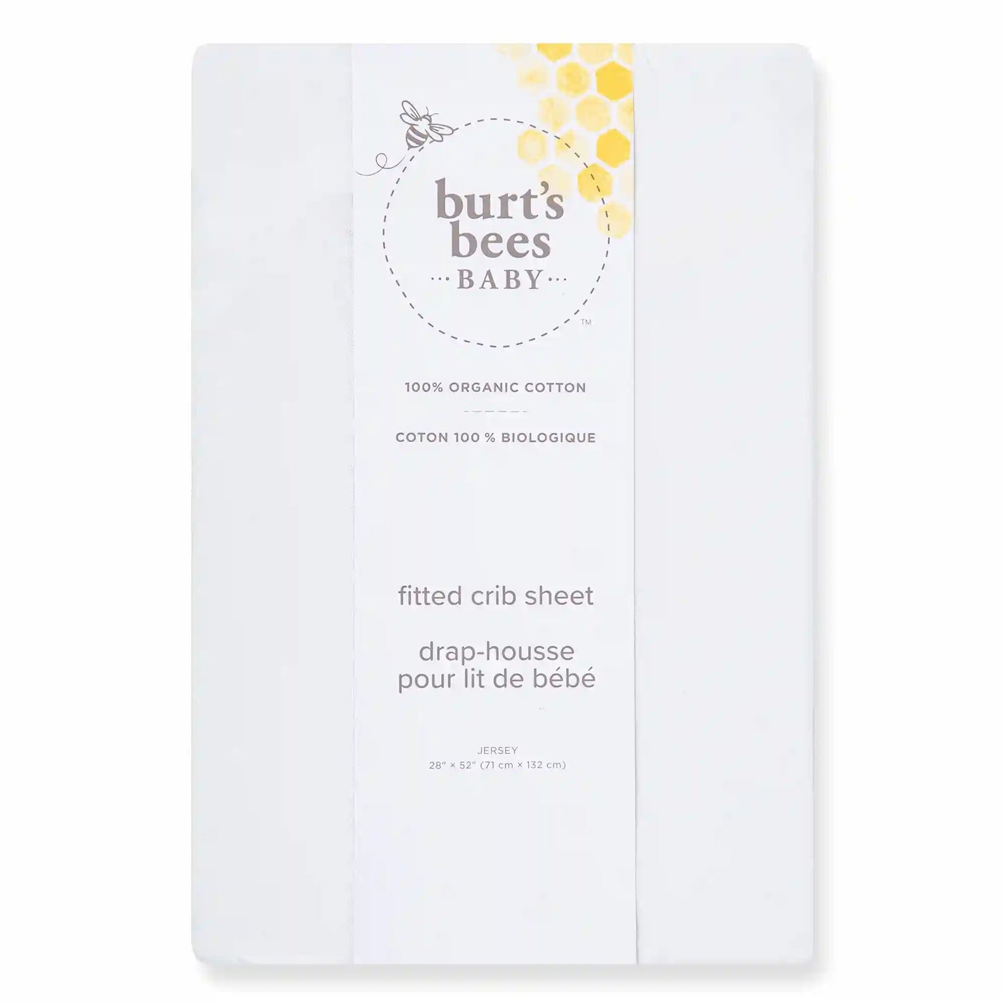 Solid Organic Cotton BEESNUG® Fitted Crib Sheet - Cloud
