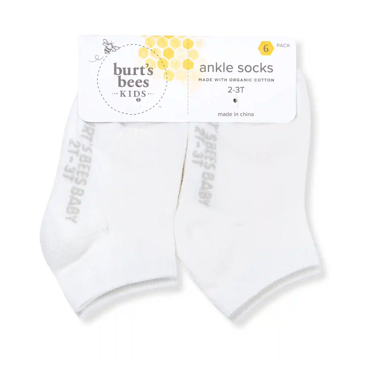 Solid Organic Cotton Baby Ankle Socks 6 Pack