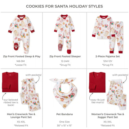 Cookies For Santa Family Matching Organic Cotton Sleep & Play
