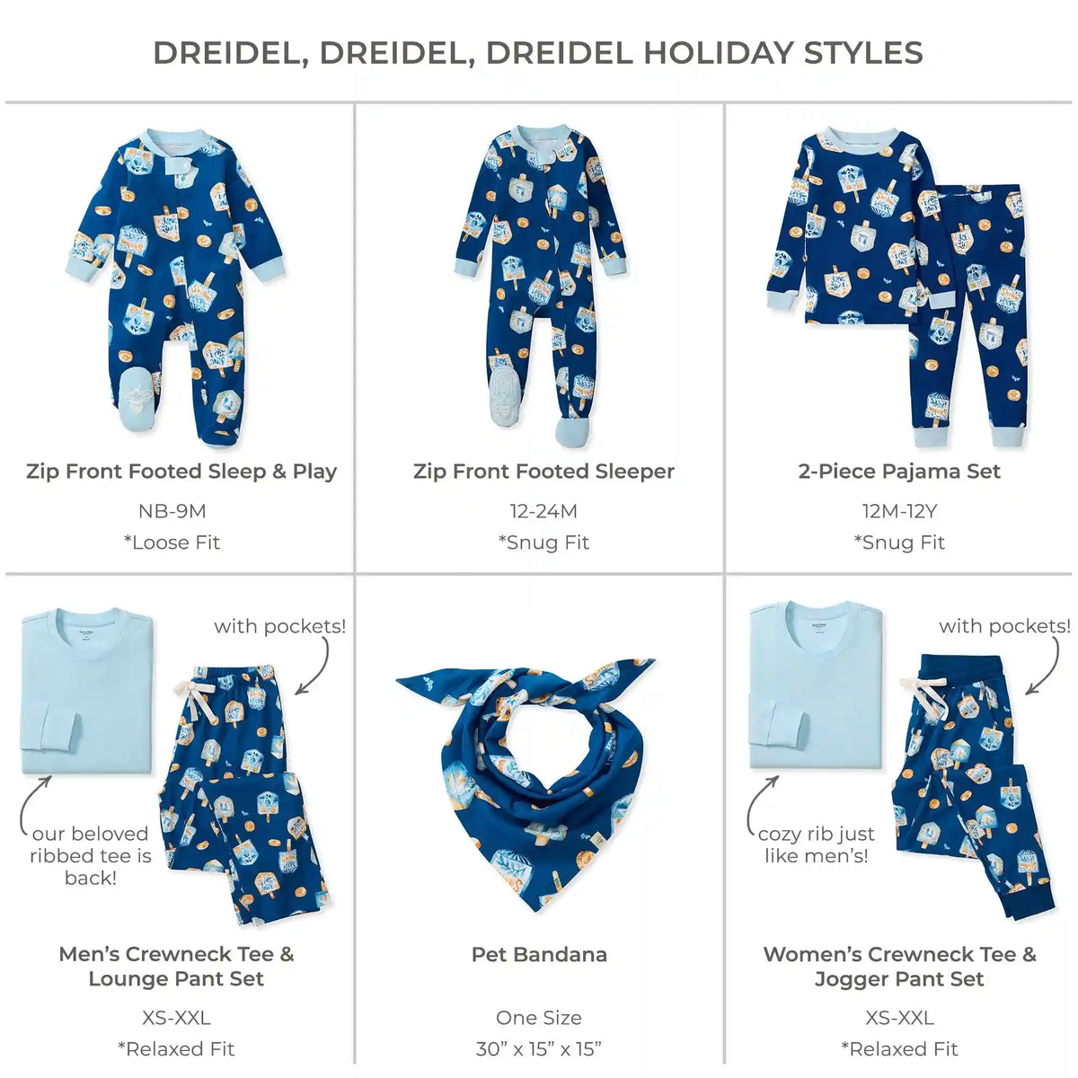 Dreidel Family Matching Organic Cotton Men's PJ Set