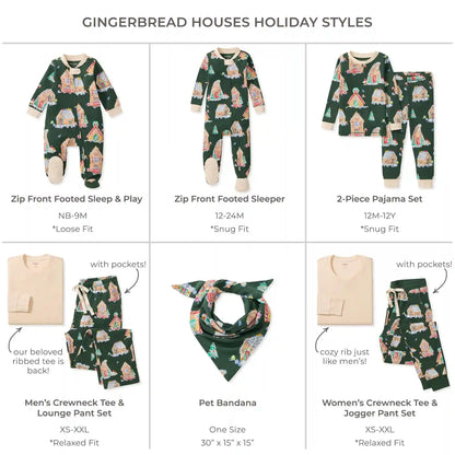 Gingerbread Houses Family Matching Organic Cotton Sleep & Play