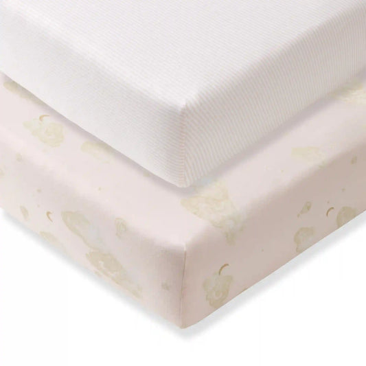 Good Night Sky Organic Cotton Crib Sheets Set of 2 - Ranunculus