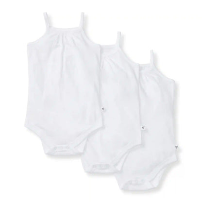 Solid Organic Cotton Baby Camisole Bodysuits 3 Pack
