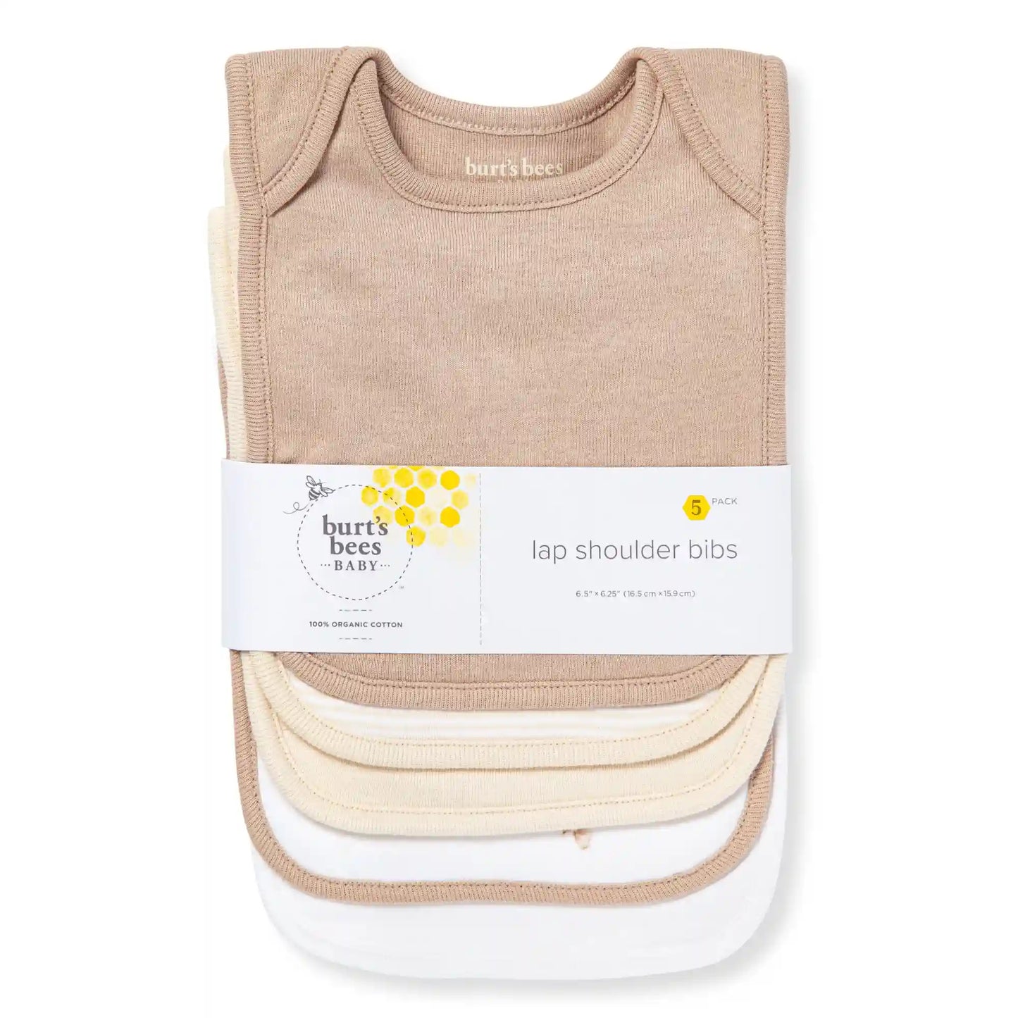 Golden Bee Organic Cotton Baby Bibs 5 Pack