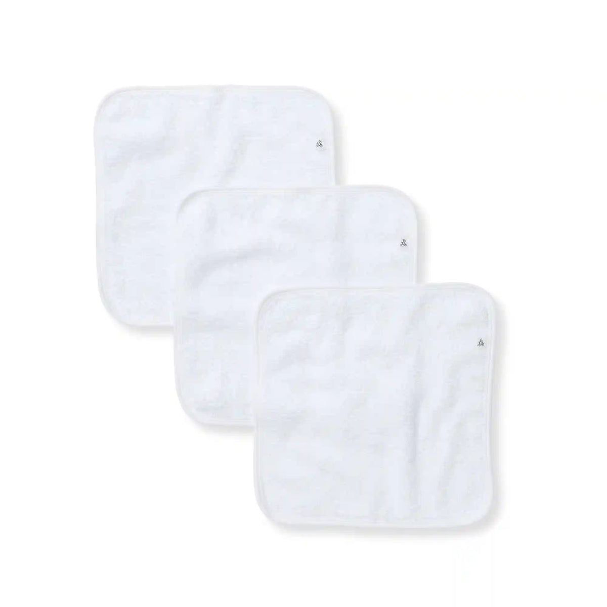 Organic Cotton Woven Terry Solid Washcloths 3 Pack - Cloud