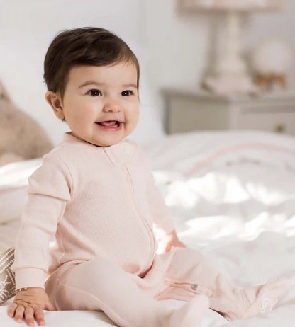 Solid Rib Organic Cotton Sleeper - Ranunculus
