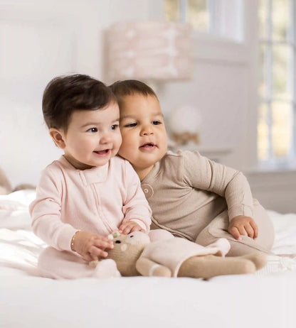 Solid Rib Organic Cotton Two-Piece Pajamas - Ranunculus
