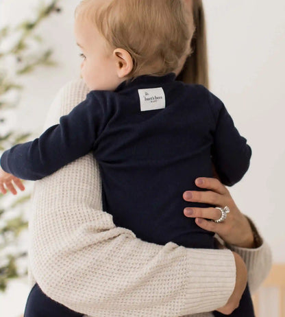 Solid Rib Organic Cotton Two-Piece Pajamas - Midnight
