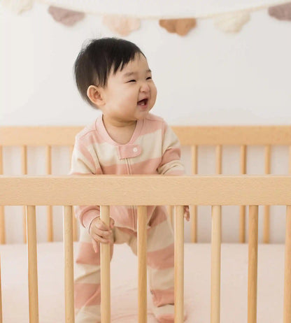 Rugby Stripe Organic Cotton Two-Piece Pajamas - Pink Sand