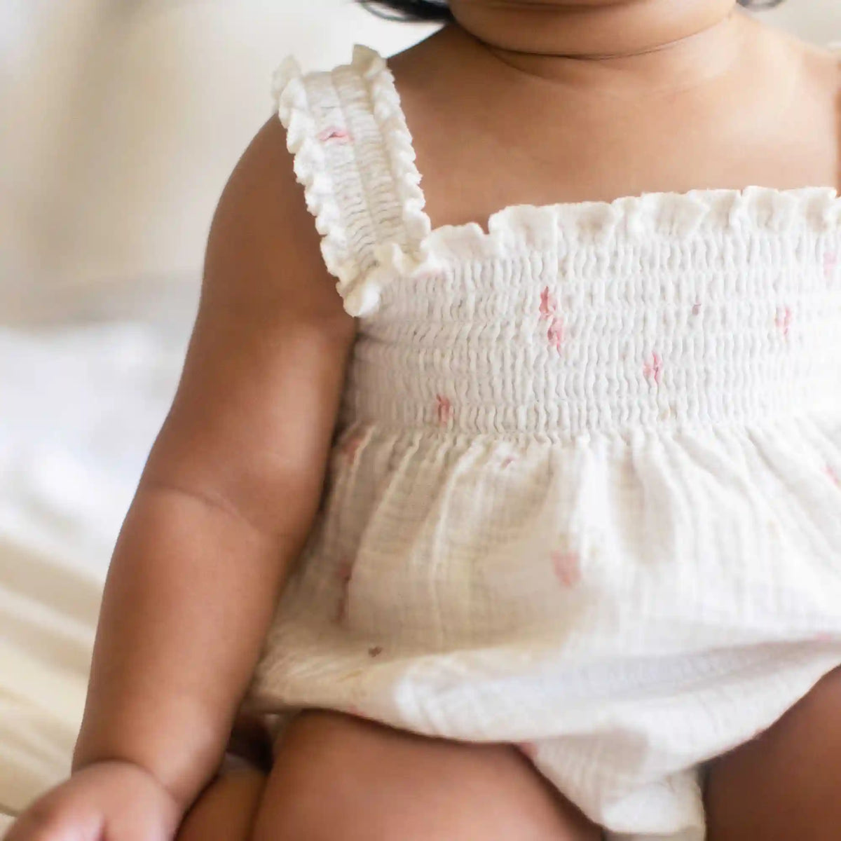 Floral Muslin Baby Girl Romper