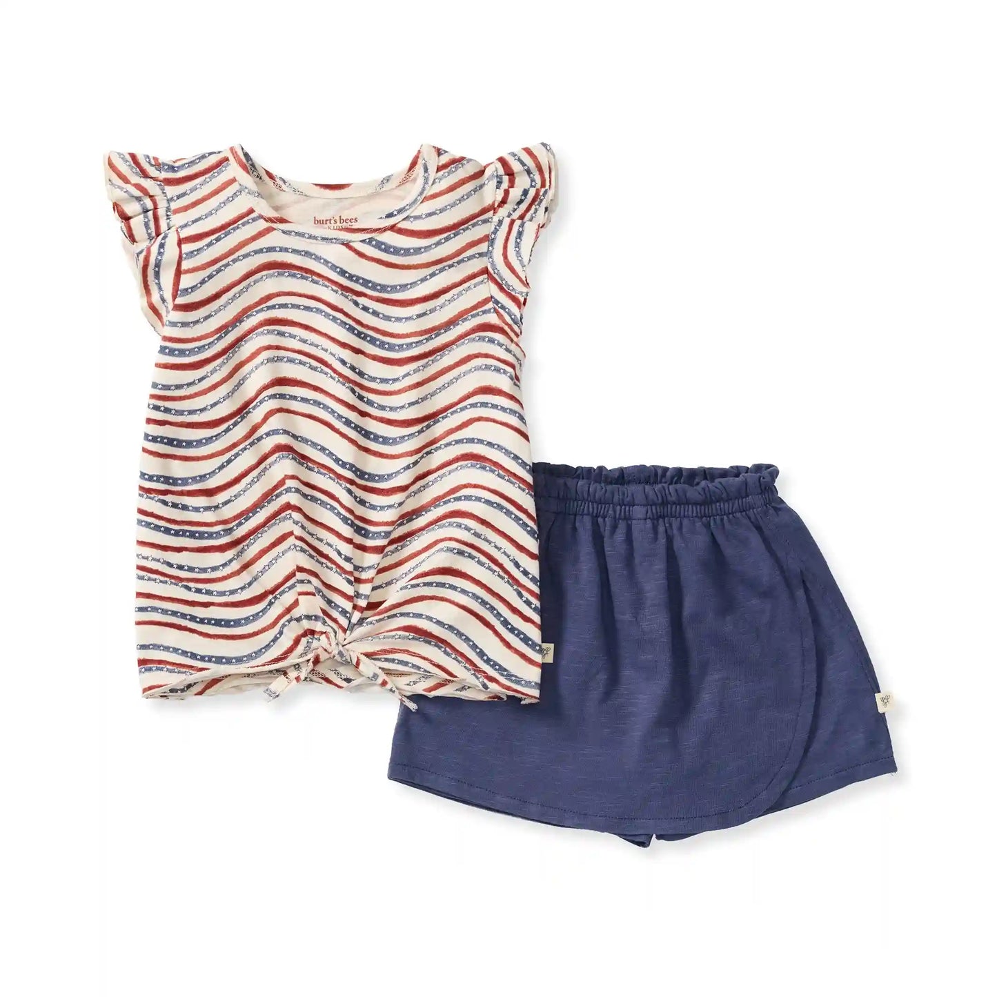 Festive Pattern Girl Tee & Shorts Set