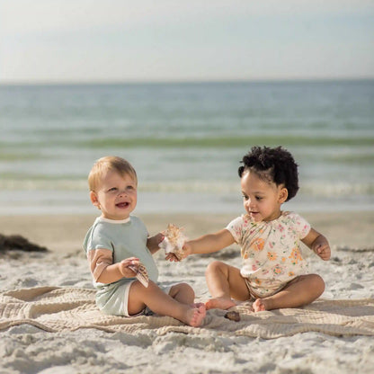 Mediterranean Floral Baby Girl Bubble Romper 2-Pack Set
