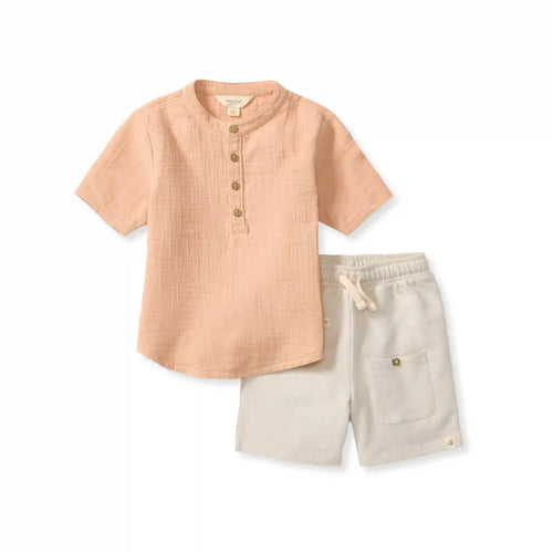 Muslin Boy Shirt & Shorts Set