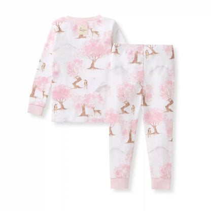 Cherry Blossom Tree Organic Cotton Two-Piece Pajamas