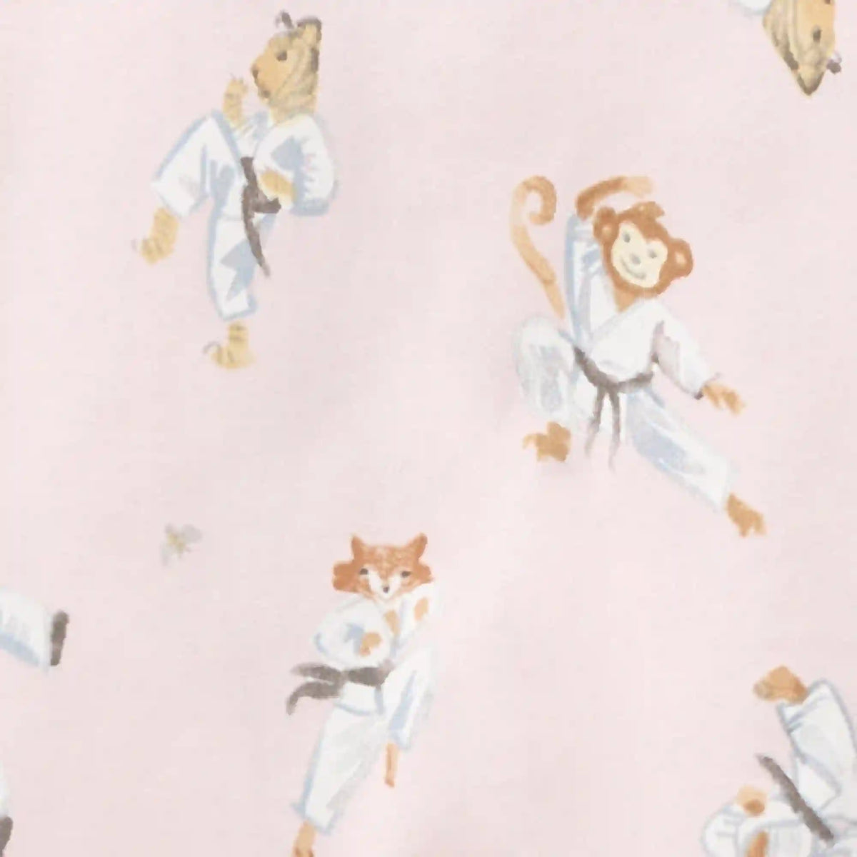 Karate Creatures Organic Cotton Two-Piece Pajamas - Chalky Pink