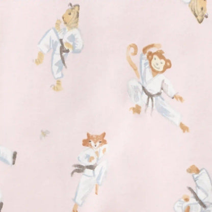 Karate Creatures Organic Cotton Sleeper - Chalky Pink