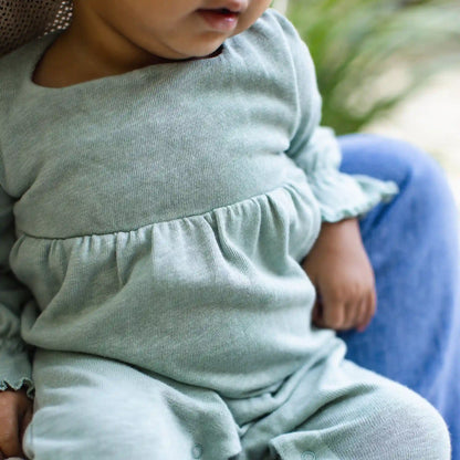 Chunky Slub Baby Girl Jumpsuit