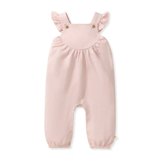 Organic Baby Girl Curved Yoke Jumpsuit
