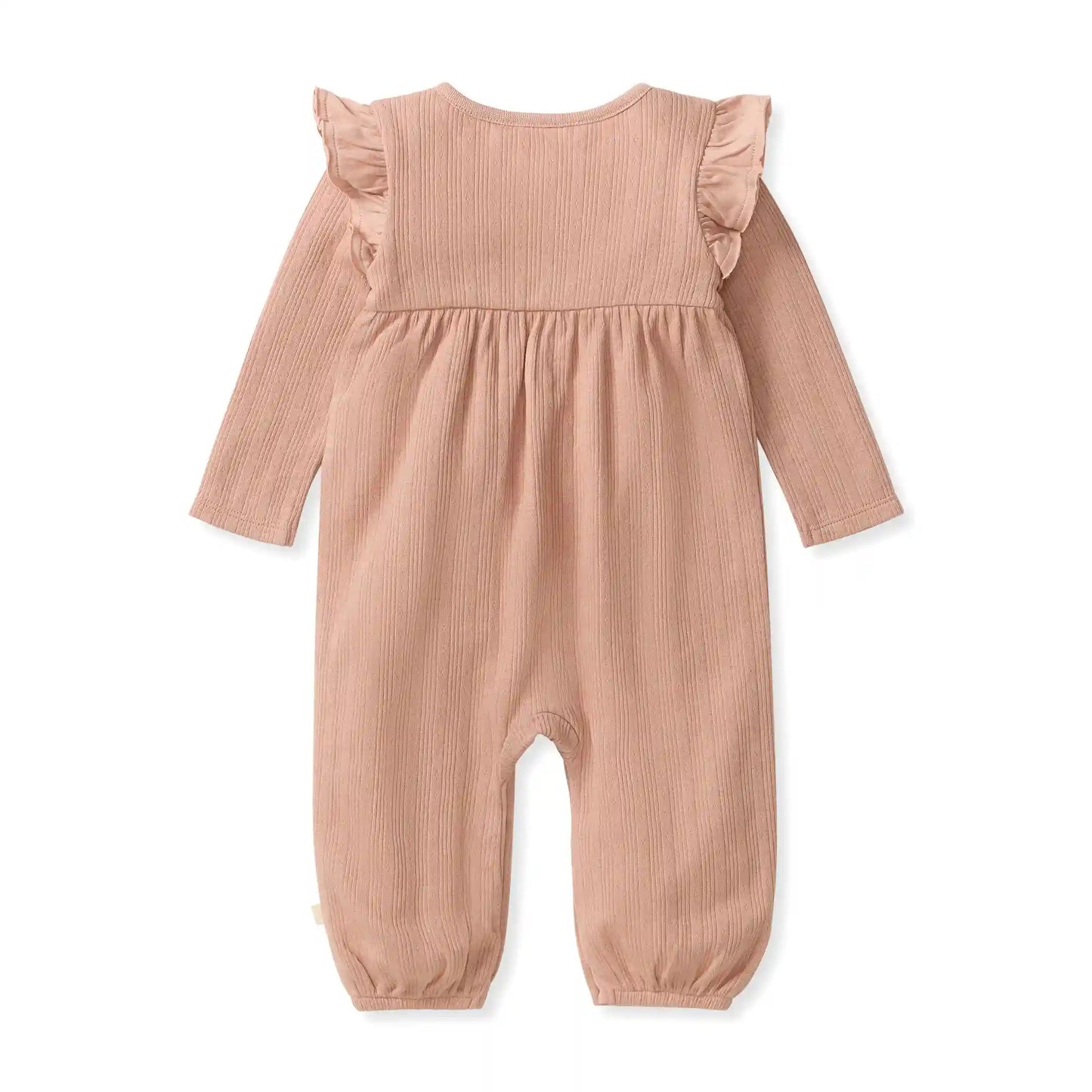 Ribbed Pointelle Baby Girl Jumpsuit