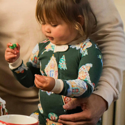 Gingerbread Houses Family Matching Organic Cotton Two-Piece Pajamas