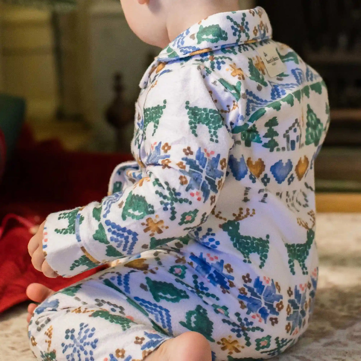 Let It Snow Flannel Family Matching Pajama Baby Jumpsuit