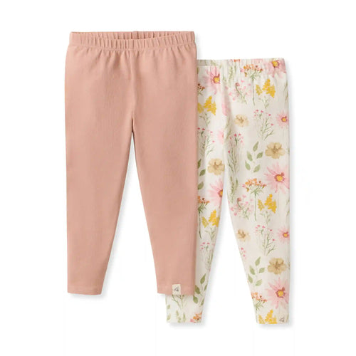 Wild Floral Organic Girl Leggings 2 Pack