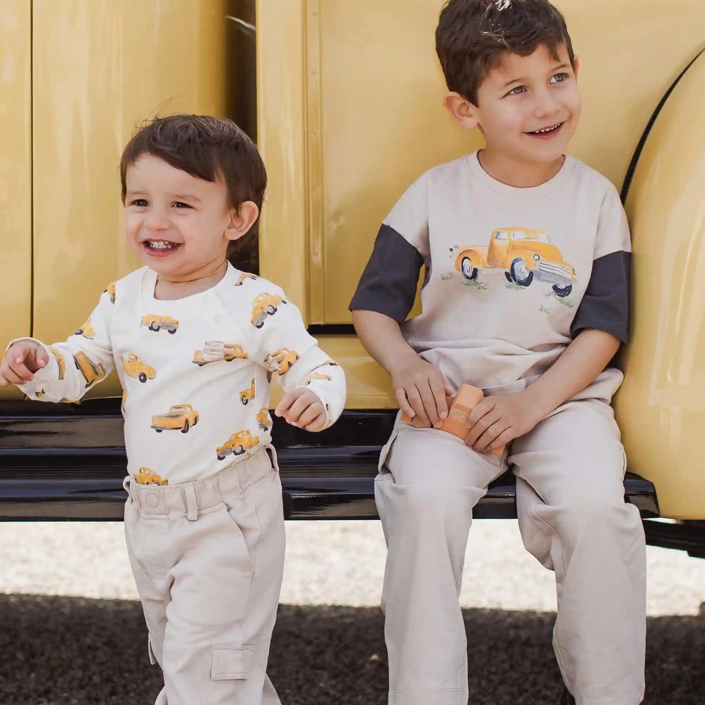 Burt's Truck Baby Boy Bodysuits 2 Pack
