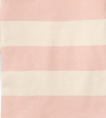 Rugby Stripe Organic Cotton Two-Piece Pajamas - Pink Sand