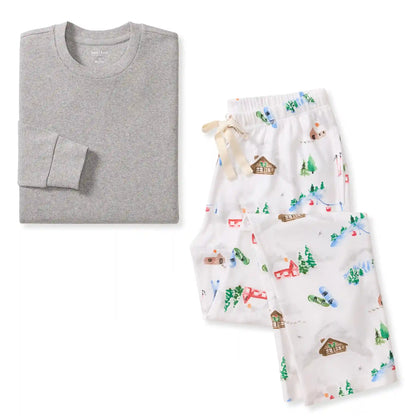 Ski Slopes Family Matching Organic Cotton Men's PJ Set