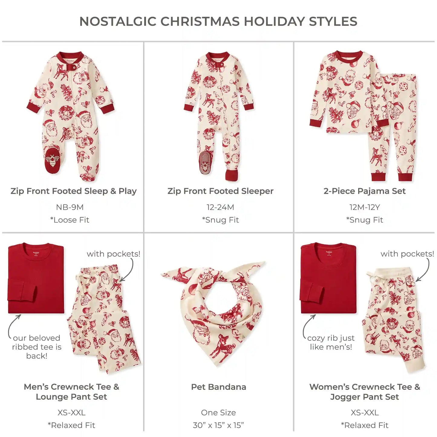 Nostalgic Christmas Family Matching Organic Cotton Women's PJ Set