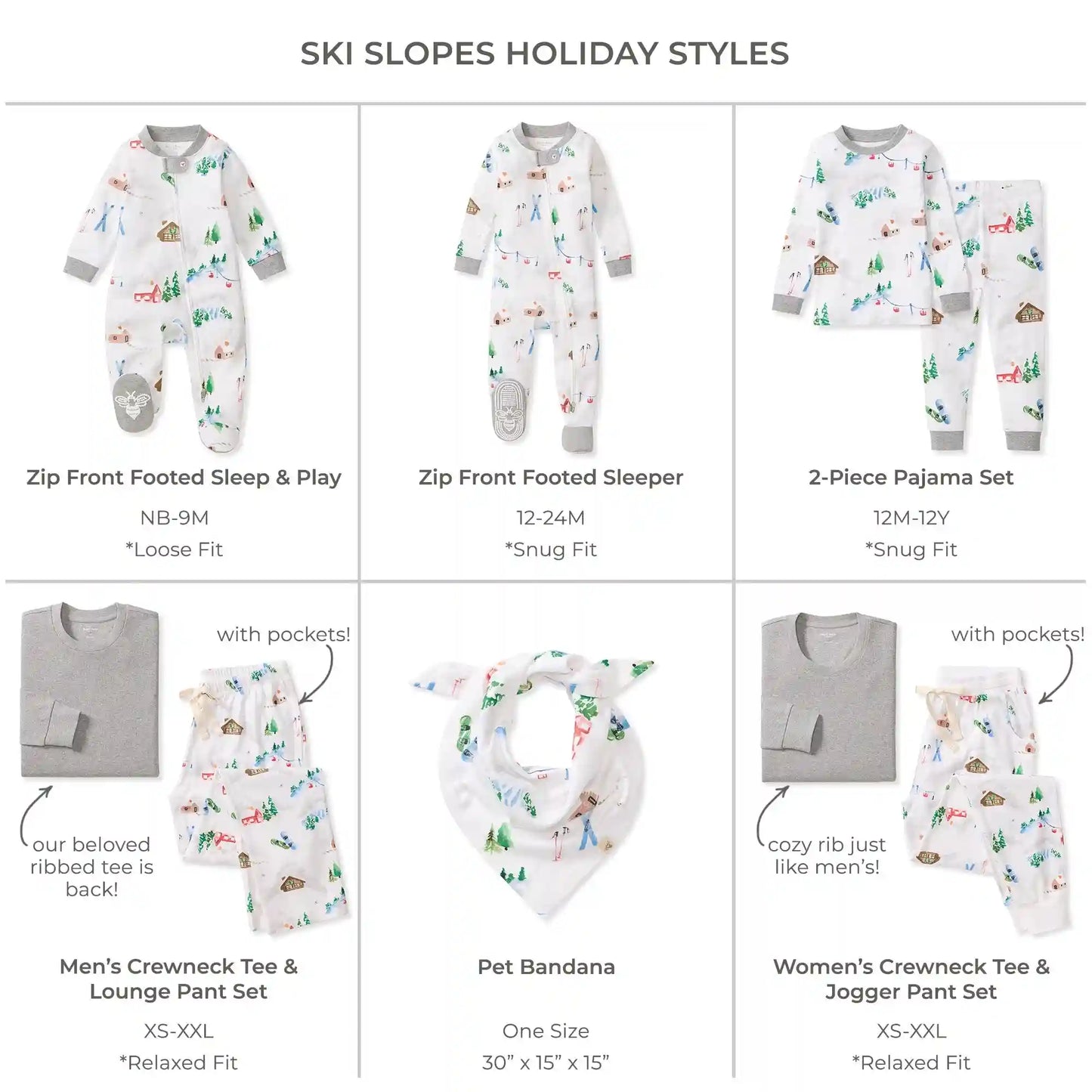 Ski Slopes Family Matching Organic Cotton Women's PJ Set