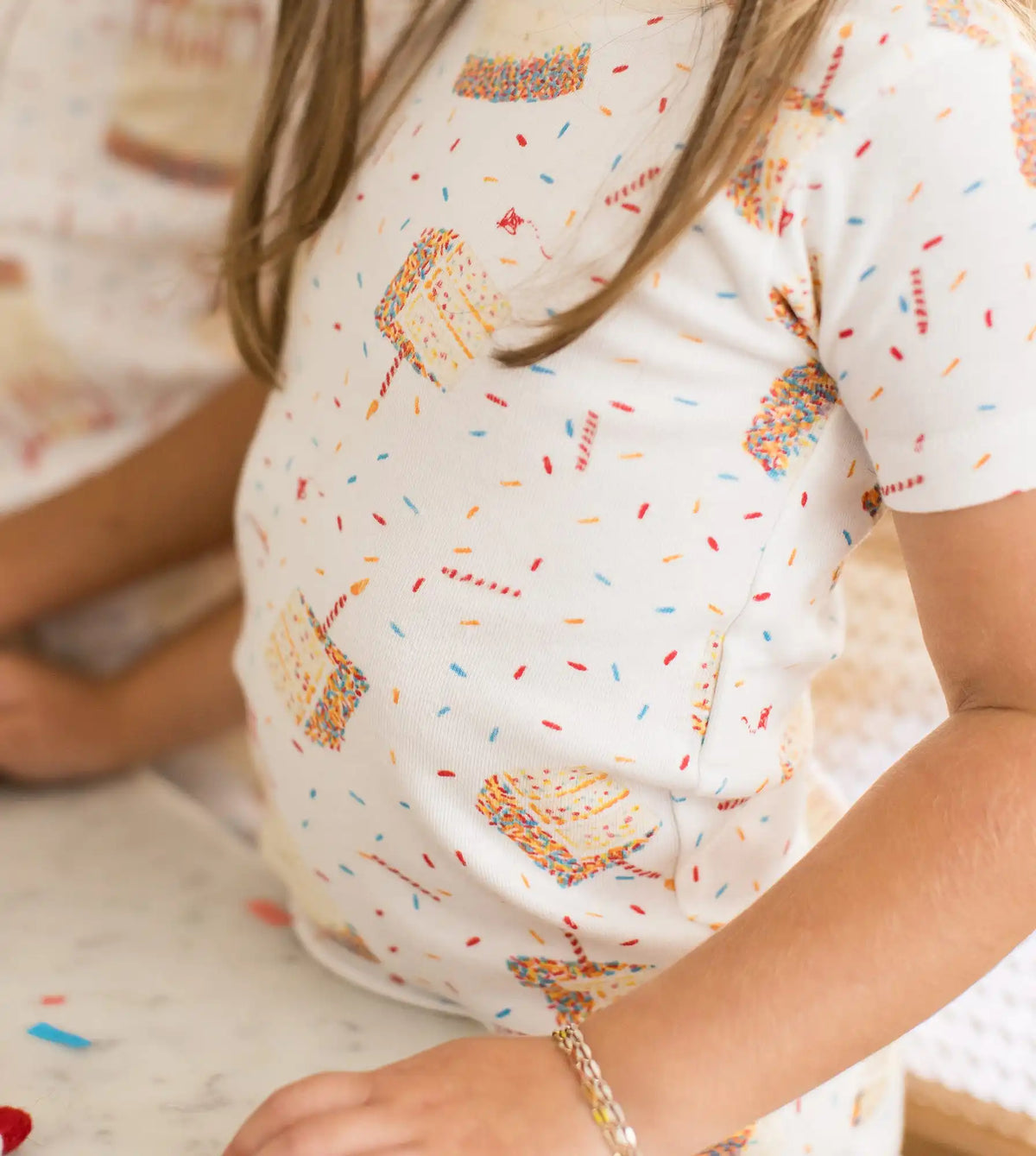 Birthday Cake Organic Two-Piece Short Sleeve Pajamas