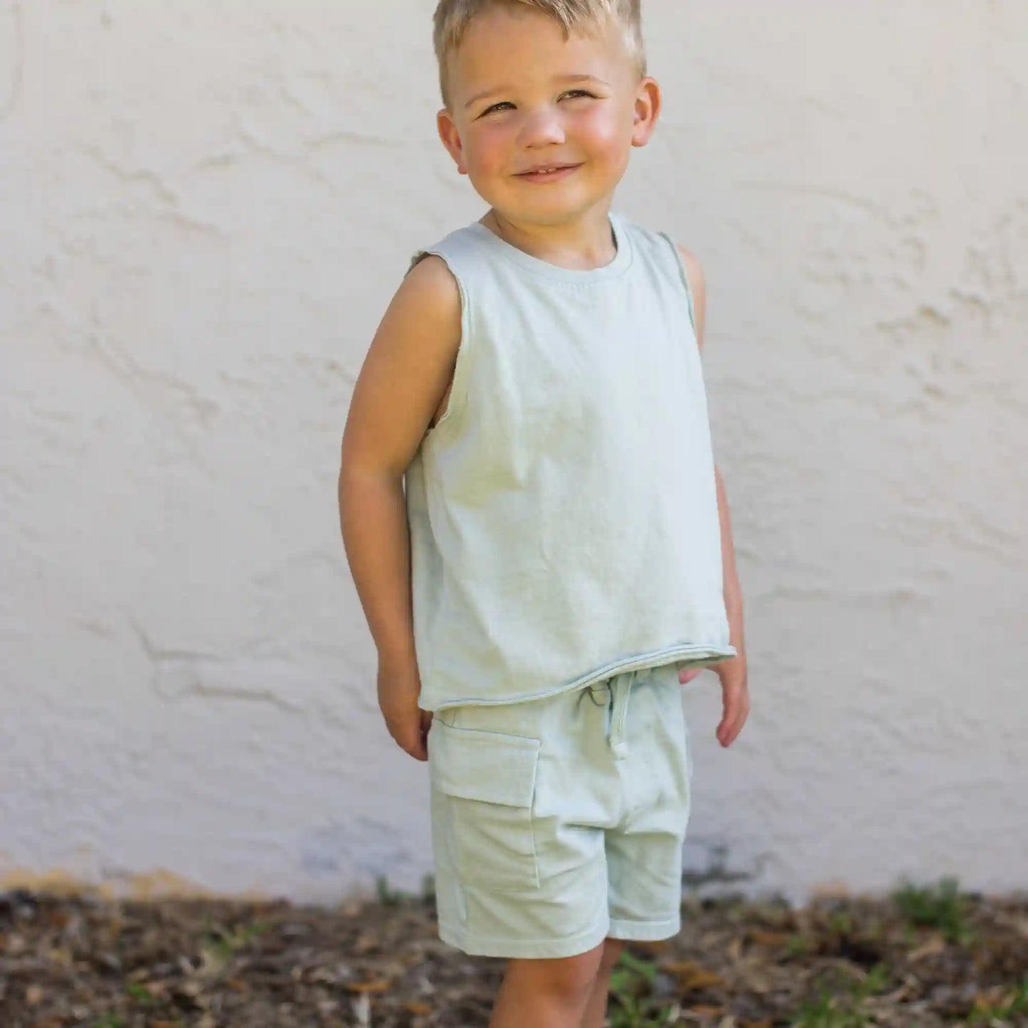 Acid Wash Boy Tee & Shorts Set