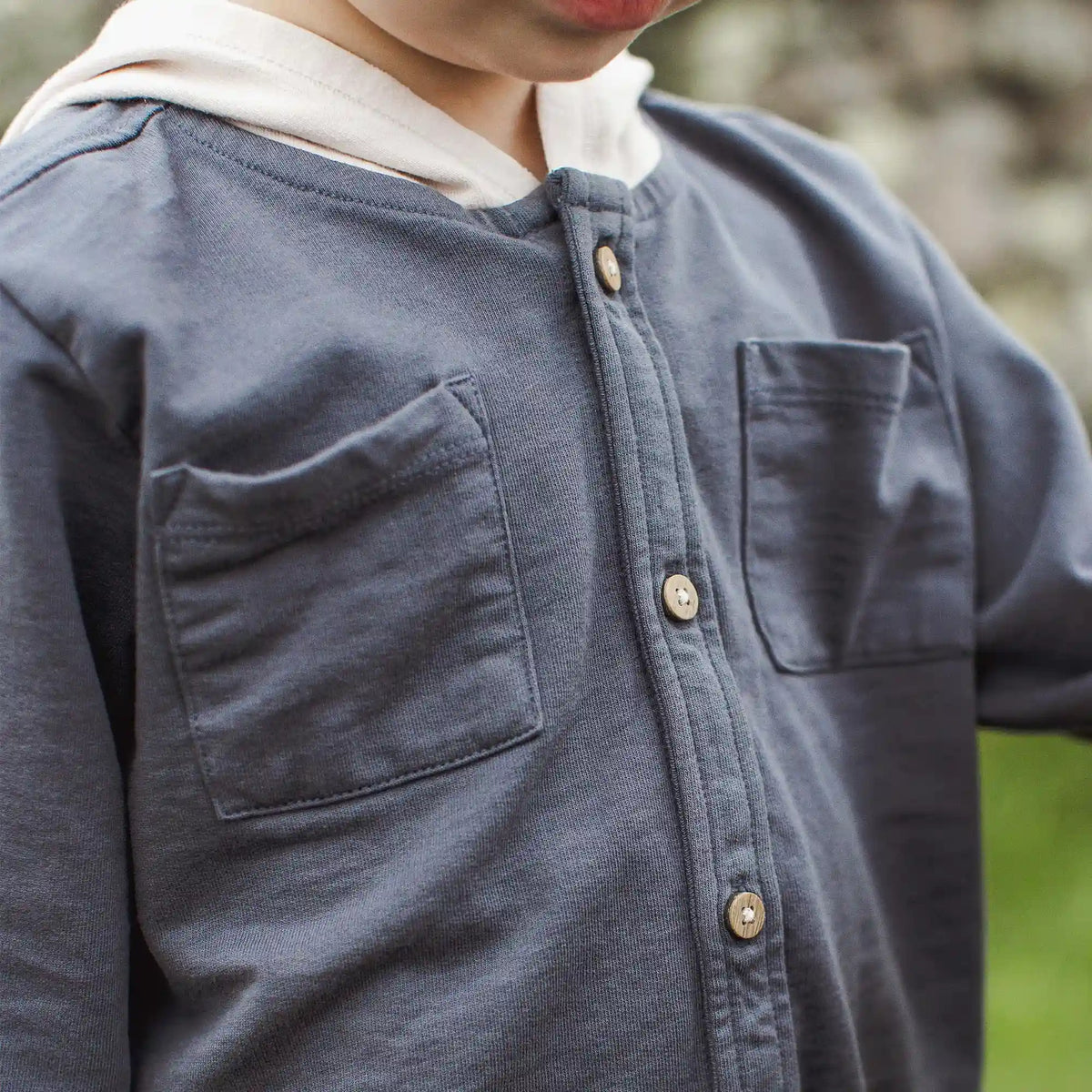 Hooded Button Down Shirt Set