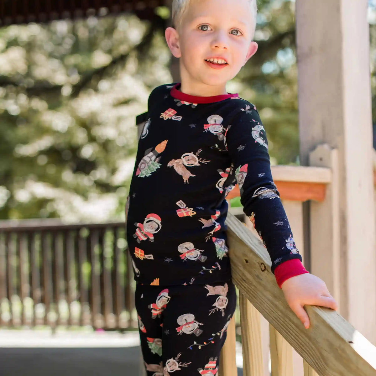 Christmas In The Cosmos Organic Cotton Two-Piece Pajamas