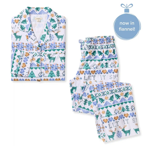 Let It Snow Flannel Family Matching Women's Pajama Set