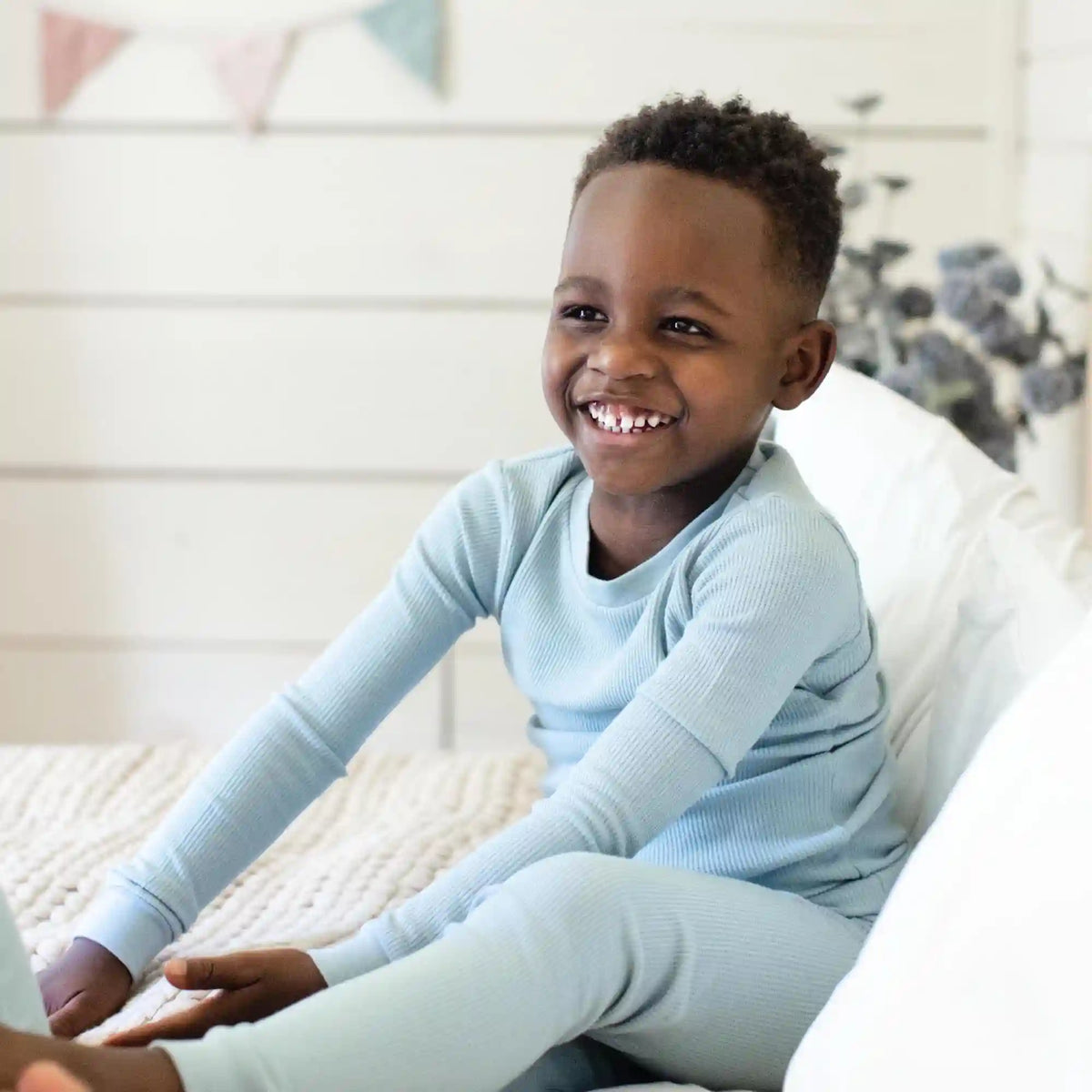 Honeysoft™ Mommy & Me Matching Thermal Lyocell Pajamas - Mountain Blue