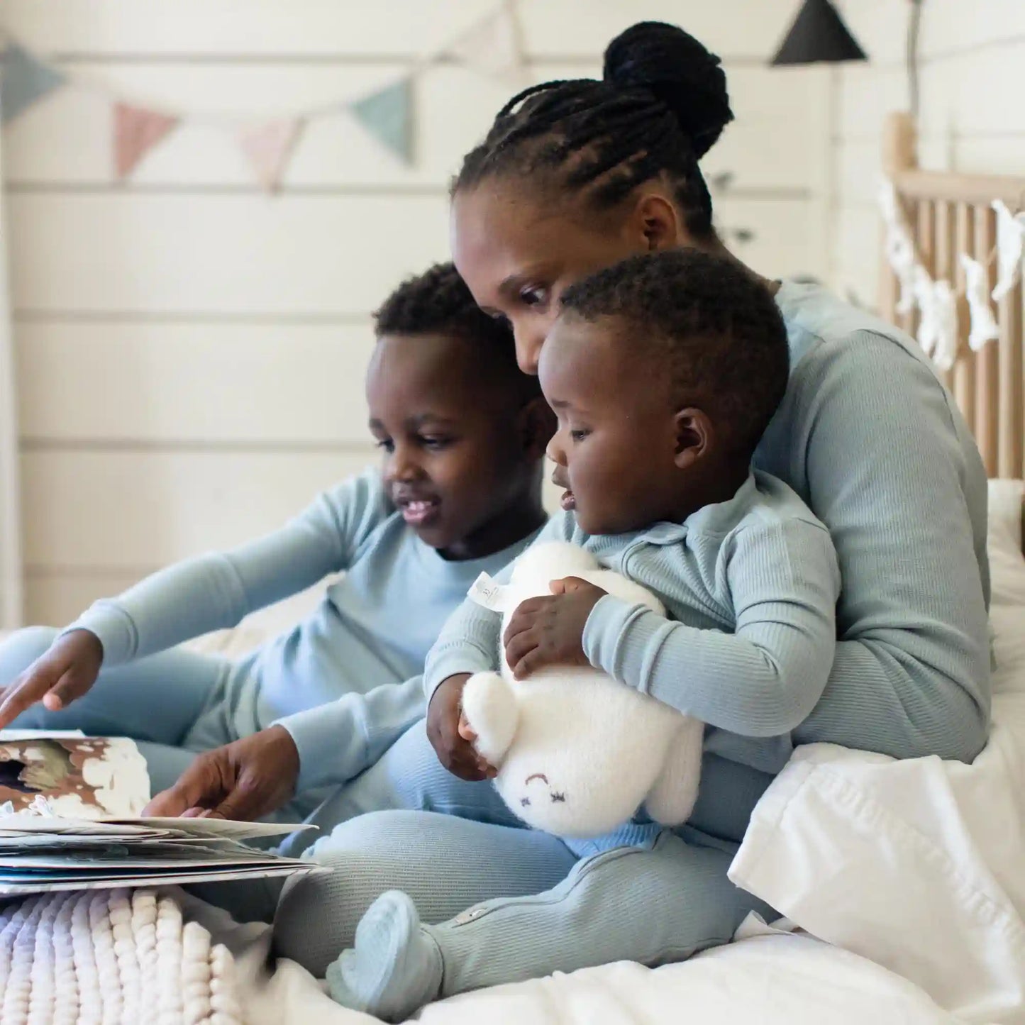 Honeysoft™ Mommy & Me Matching Thermal Lyocell Pajamas - Mountain Blue