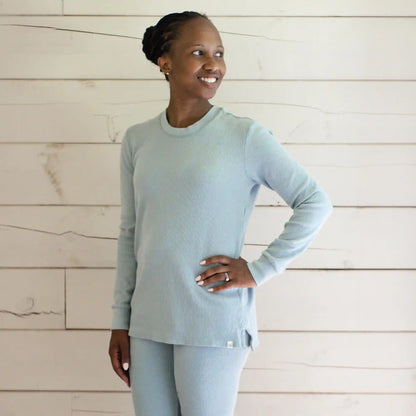 Honeysoft™ Mommy & Me Matching Thermal Lyocell Pajamas - Mountain Blue