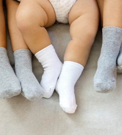 Solid Organic Cotton Baby Crew Socks 6 Pack