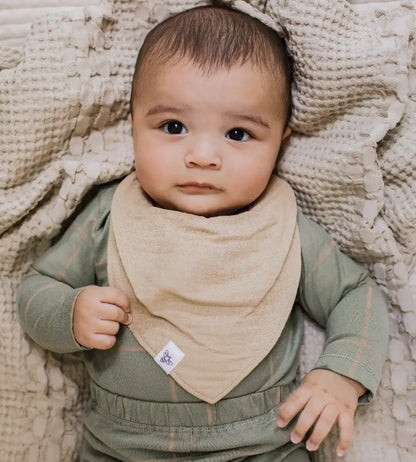 Organic Muslin Baby Bandana Bibs - Sea Foam Blue