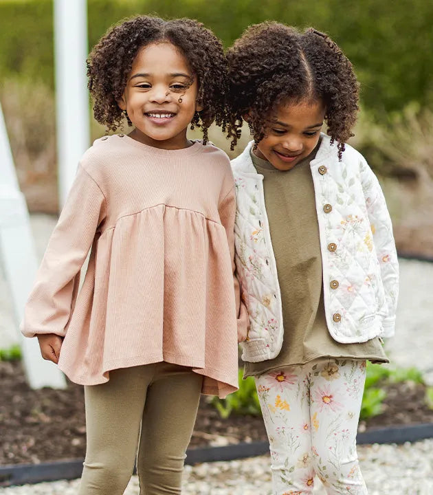 Autumn Rose Organic Girl Leggings 2 Pack
